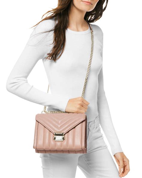 michael kors whitney large schwarz|Michael Kors quilted tote bag.